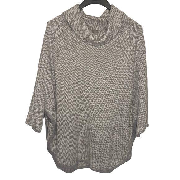 LOFT Sweaters - New Loft Gray Poncho Sweater Turtle Neck Classic Office Fall Pullover M Large